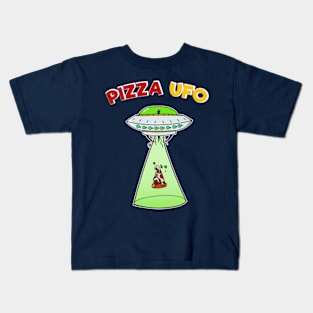 Funny Pizza UfO Geek Birthday Gift for Hippie Brother, Dad, pizza, cheese, food lover Kids T-Shirt